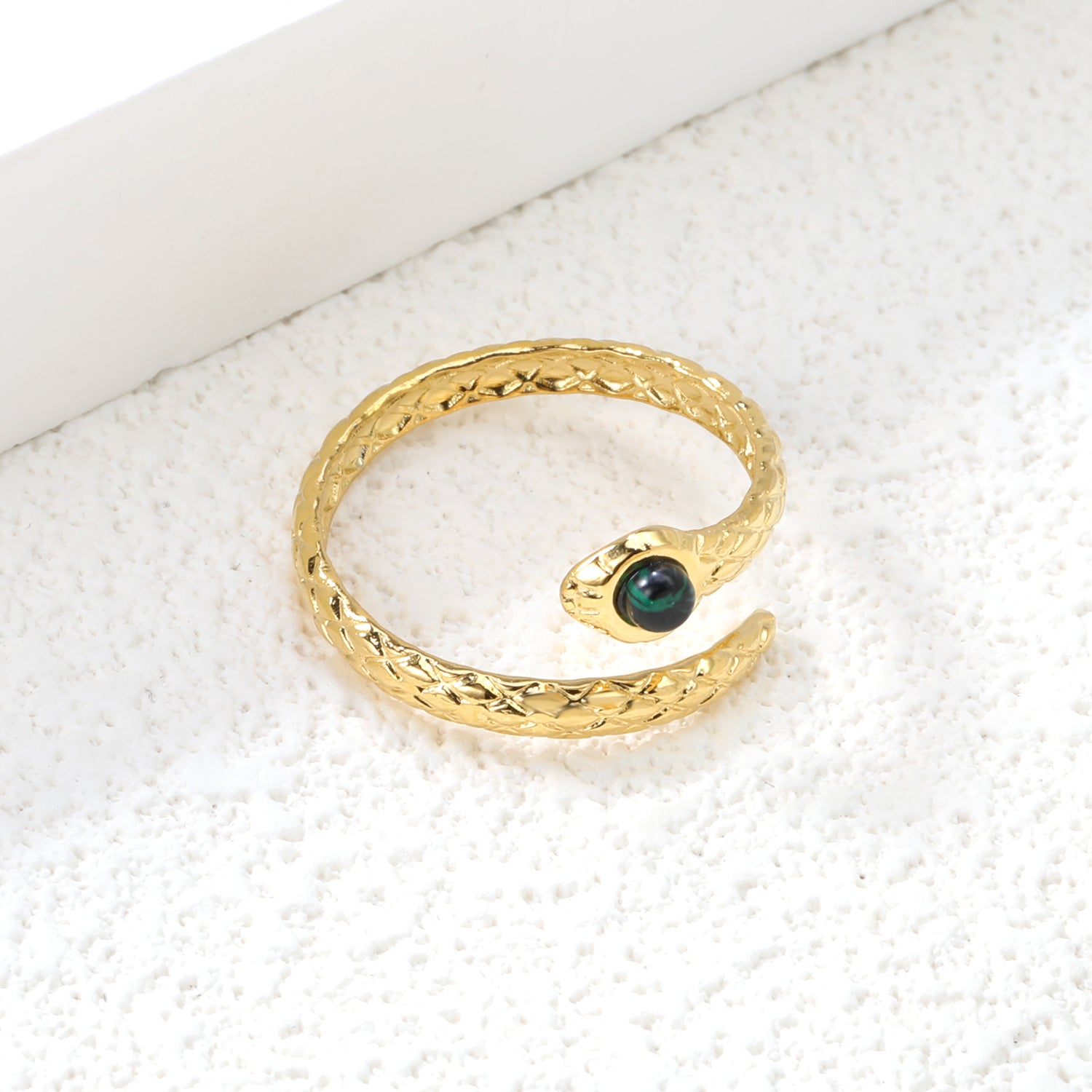 Emerald Twist Stainless Ring