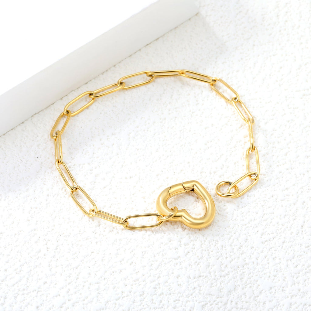 Peach Heart Clasp Bracelet