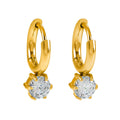 BEAULIEU: Vintage Inspired Mini Hoops with a Solitaire Moissanite Charm