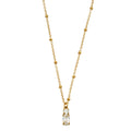 CABBANA Gold:  A Duo Set of Zirconia Charm Pendants on a Beaded Chain Necklace