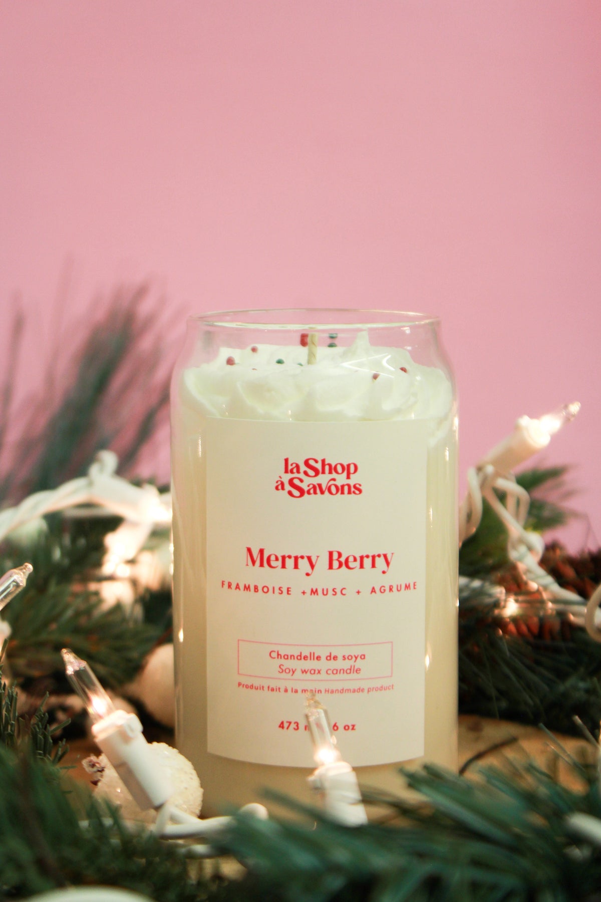 Chandelle de soya 16 oz - Merry Berry